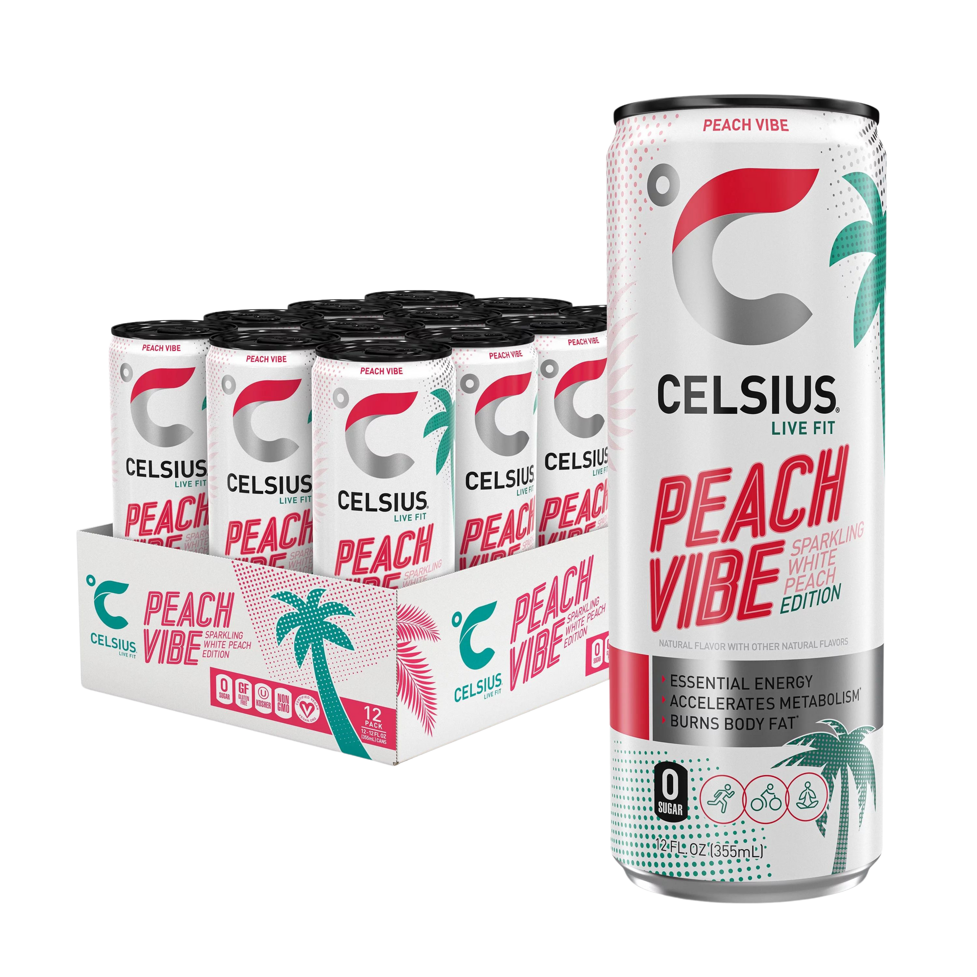 CELSIUS Peach Vibe - 12 stk - Nammi.net