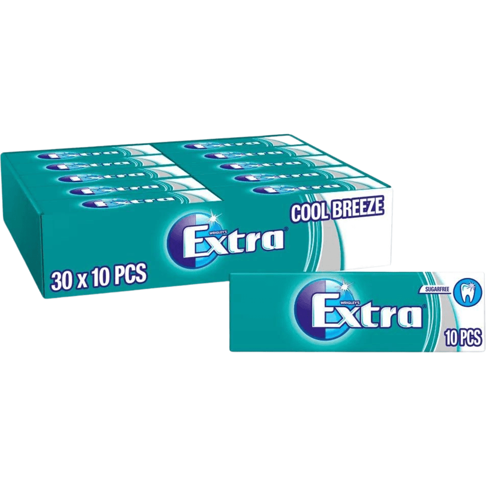 Wrigley&#39;s Extra Cool Breeze flavoured chewing gum offers a long-lasting refreshing flavour
Sugar-free chewing gum that reduces acid after eating, protects your mouth between meals and helps prevent bad breath
