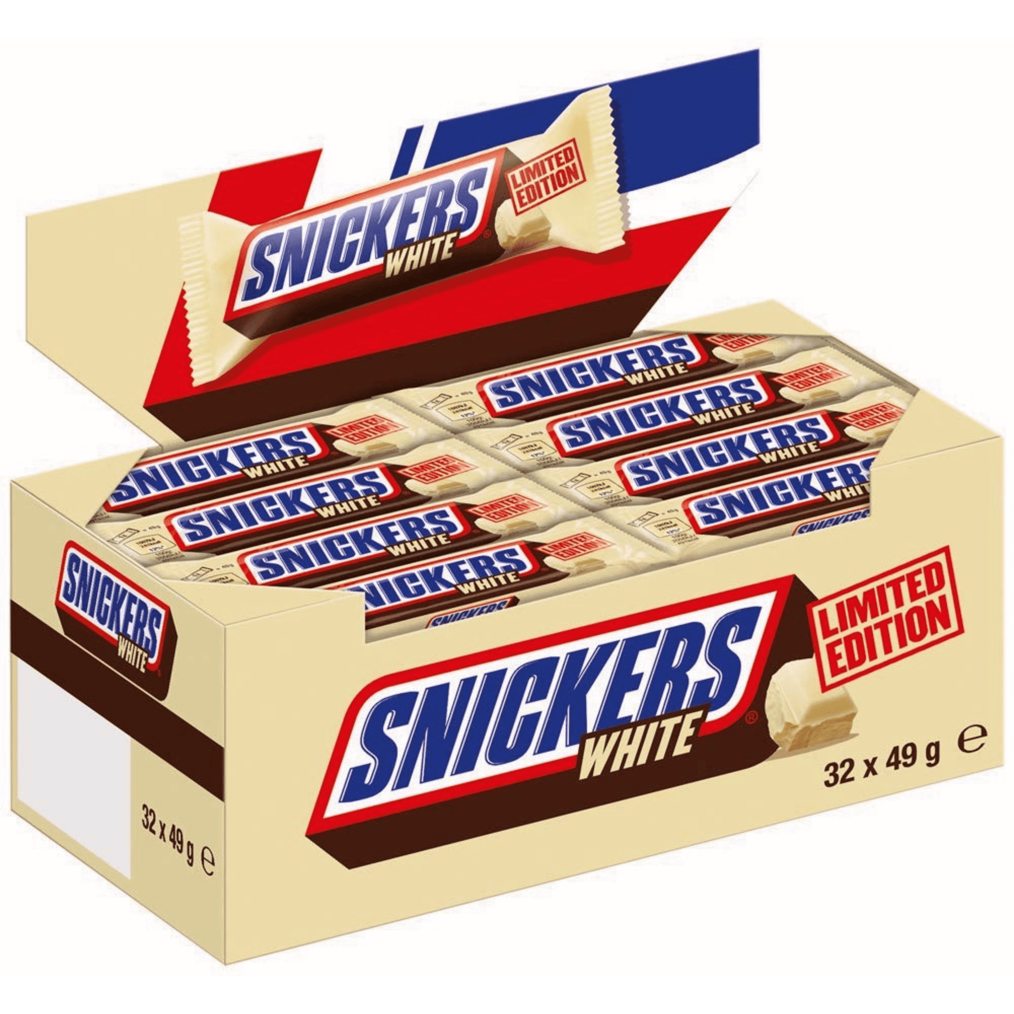 Snickers White Limited Edition Chocolate Bar - 24 stk - Nammi.net