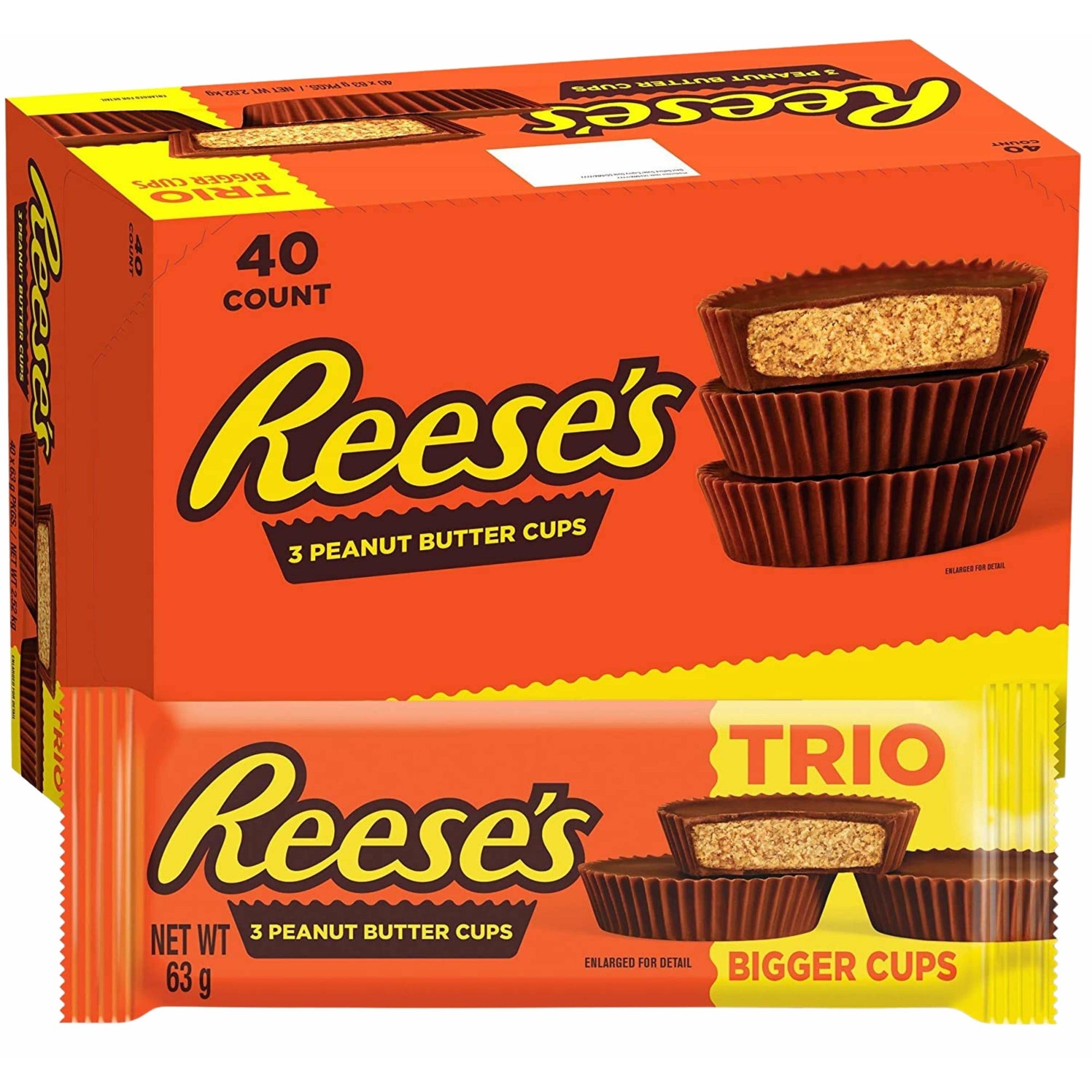 Reese’s Peanut Butter Cups, 3 Milk Chocolate Flavour Cups - 40 stk - Nammi.net